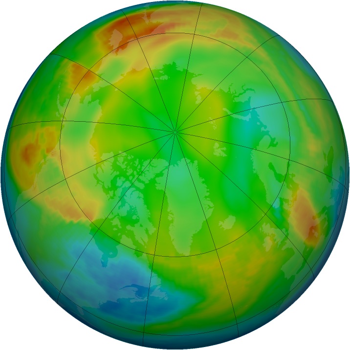 Arctic ozone map for 23 December 1979